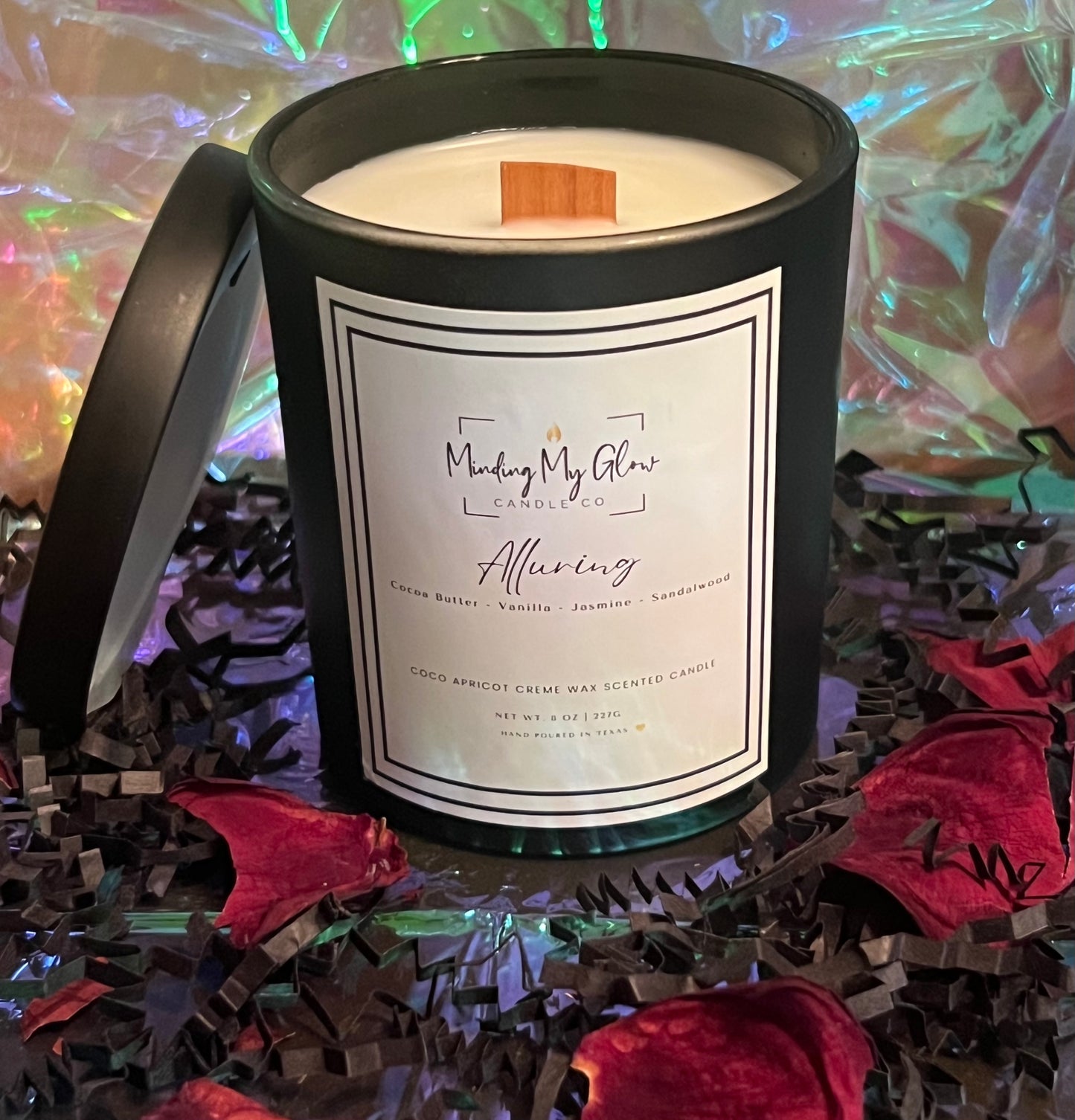 Alluring - 8 oz candle (crackling wood wick)