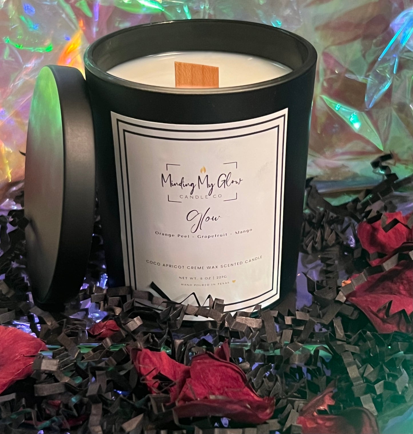 Glow - 8 oz candle (crackling wood wick)